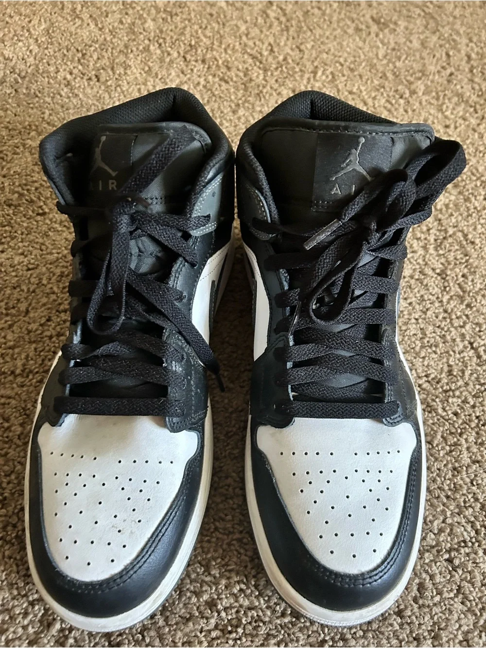 Nike Air Jordan 1 Mid Shoes Black Iron Grey White DQ8426-001 Men's Size 9